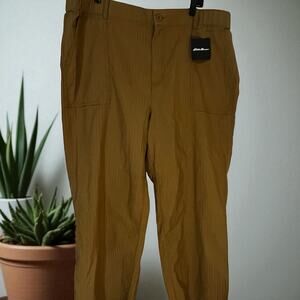 Eddie Bauer Women’s Beige Cropped Pants Size 16 Casual Comfort NWT